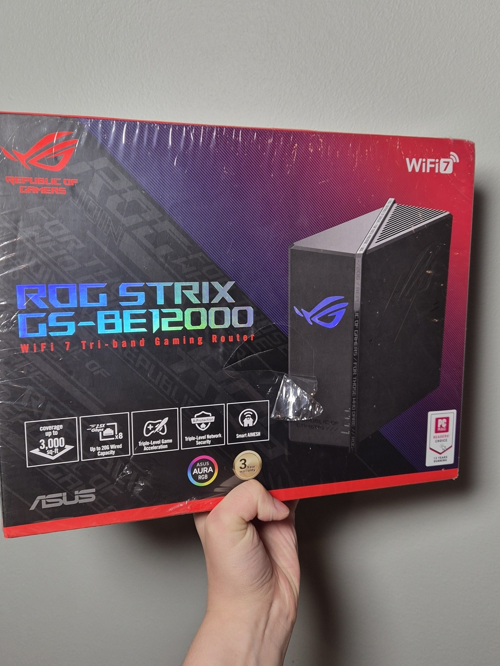 3000 Sq Ft ASUS ROG Strix GS-BE12000 WiFi 7 Tri-Band AI MESH Gaming Router NEW